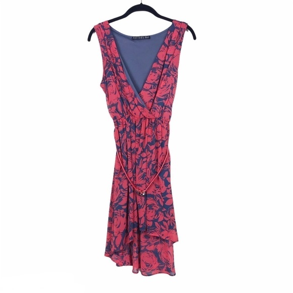 Potters Pot Floral Sleeveless Hi-Low Belted Dress - Picture 1 of 8